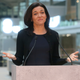 Chief Operating Officer of Facebook, Sheryl Sandberg, delivers a speech during the visit of a start-up companies gathering at Paris’ Station F in Paris on Jan. 17, 2017.